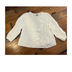 Universal Thread White Crewneck Peasant Sleeve Blouse Size M